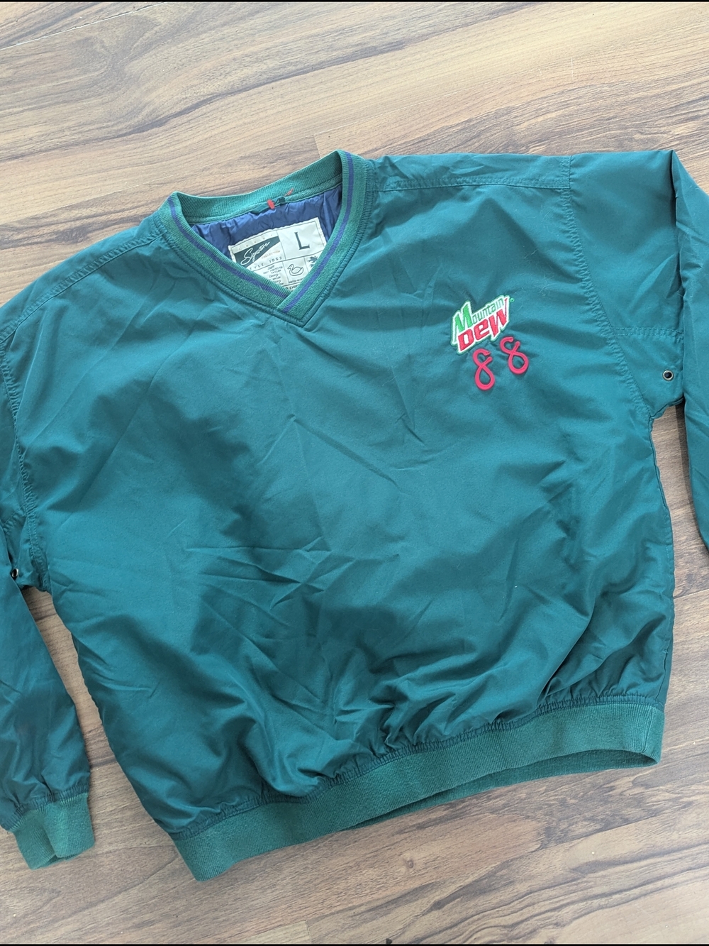 Vintage Mountain Dew Windbreaker Pullover Men's Large 90s
